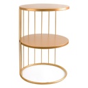 Fém kerek kisasztal, polccal, arany - MEDUSE