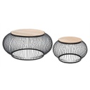 Fém gömb alakú dohányzóasztal szett, 2 db, fekete - SPOUTNIK