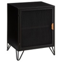 Fém éjjeliszekrény, polccal, fekete - NUIT