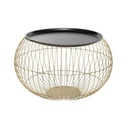 Fém gömb alakú asztalka, nagy, arany-fekete - SPHERE