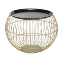 Fém gömb alakú asztalka, kicsi, arany-fekete - SPHERE