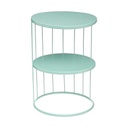 Fém kerek kisasztal, polccal, menta - MEDUSE