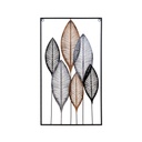 Fém fali dekoráció leveles, 37x65 cm - EPIS