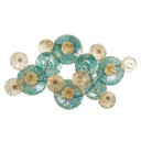 Fém fali dekoráció, arany-türkiz - ART NOUVEAU