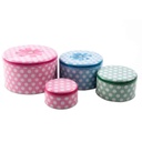 Fém doboz szett, 4 db-os színes - RETRO DOTS