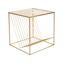 Fém kisasztal újságtartóval, arany - ASTORIA