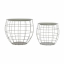 Fém kosaras kisasztal szett, 2 db, szürke - MONTANA