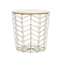 Fém kosaras kisasztal, arany - TOILE