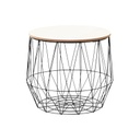 Fém kosaras kisasztal, fekete 37 cm - OPALE