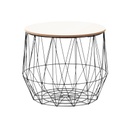 Fém kosaras kisasztal, fekete 41 cm - OPALE