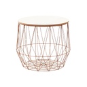 Fém kosaras kisasztal, rosegold 37 cm - OPALE