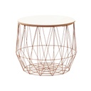 Fém kosaras kisasztal, rosegold 41 cm - OPALE