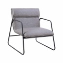 Fém vázas műbőr fotel, világosszürke  - TEXAS