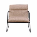 Fém vázas műbőr fotel, világosbarna - TEXAS