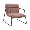 Fém vázas műbőr fotel, sötétbarna - TEXAS