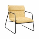 Fém vázas műbőr fotel, halvány sárga - TEXAS