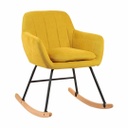 Fém vázas hintafotel, steppelt, mustársárga  - LOUISIANE