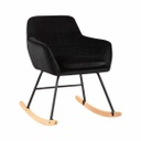 Fém vázas hintafotel, steppelt, fekete - LOUISIANE