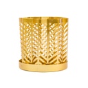 Fém mécsestartó, 7,5 cm, arany - MANTILLE