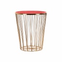 Fém lerakóasztal, 40 cm, arany-terrakotta - FEUILLANTINE