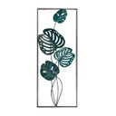 Fém leveles fali dekoráció, 25x61 cm, sötétzöld  - PLANTE
