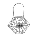 Fém mécsestartó ezüst színű, geometrikus - GEOMETRIC