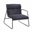 Fém vázas műbőr fotel, fekete - TEXAS