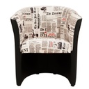 Fotel újság mintával, fekete - NEWSPAPER