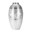 Fényes porcelán váza, virágos mintával,ezüst színű - JOYAUX