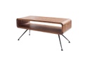 Festett tömörfa dohányzóasztal, fém lábbal, 100x40 cm, sheesam fa - TELE