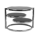 Forgós dohányzóasztal, fekete-króm - ELORIA