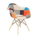 Fotel fa lábbakal, patchwork huzattal - PATCHWORK