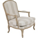 Fotel íves krémszín csíkokkal - SMOKEY