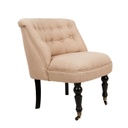 Fotel steppel háttámlával, görgős lábbal, bézs- JOSEPHINE