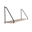 Függesztett hatású polc, 67 cm, natúr fa-fekete - RACINE