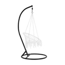 Függőfotel, makramé csomózott, fehér - GUADELOUPE