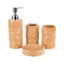 Fürdőszoba szett, 4 db-os, világosbarna - HYBISCUS