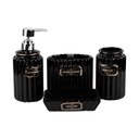 Fürdőszoba szett 4 db-os, fekete - BAINS