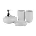 Fürdőszoba szett 4 db-os, fehér - GIN