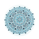 Fürdőszoba szőnyeg mandalás 60x60 cm, türkizkék - CERCLE BLEU