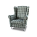 Fülesfotel fa lábbal, skótkockás mintával - SCOTTISH