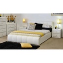 Franciaágy fehér műbőr, 160x200 cm - ICEBERG