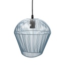 Függesztett mennyezeti lámpa, fém hálós búrával, világoskék - MUGUET