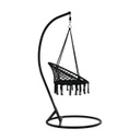 Függőfotel, makramé csomózott, fekete - GUADELOUPE