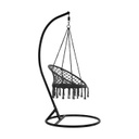 Függőfotel, makramé csomózott, sötétszürke - GUADELOUPE