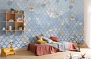 Gyerekszoba tapéta, kisállatok, 500x250 cm, világoskék - RECRE