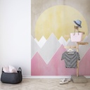 Gyerekszoba tapéta, nyári napfelkelte, 200x250 cm, rózsaszín - HIMALAYA