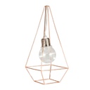 Geometrikus világító villanykörte, réz - ORIGAMI