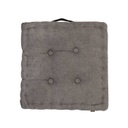Gombos ülőpárna, fogófüllel, 40x40 cm, szürke - DAMIER