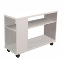 Gurulós, polcos kisasztal, fehér - ZOE